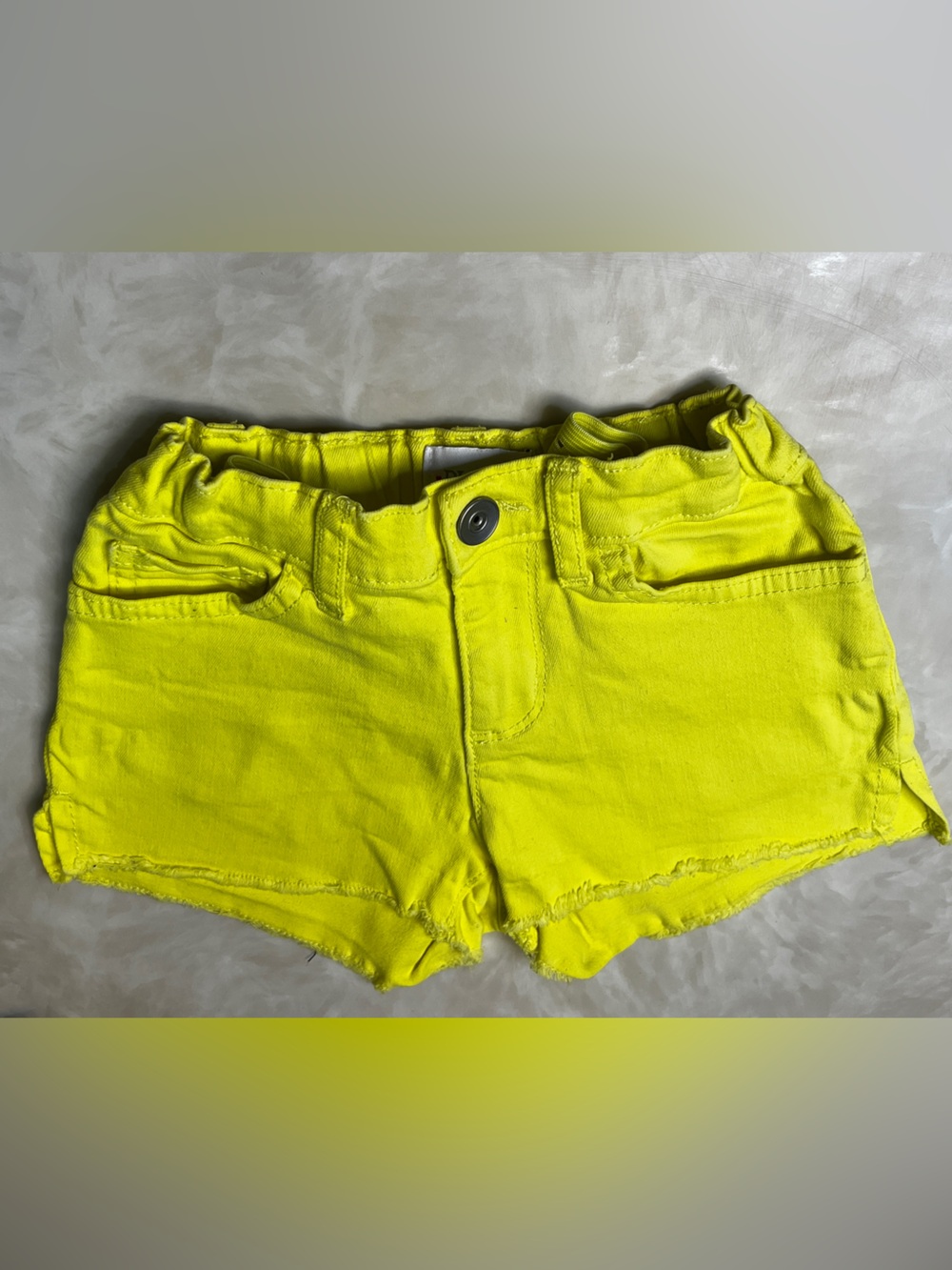 Bright Neon Yellow Girls' Denim Shorts